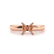 <Gram> Diamond Solitaire Semi Mount Engagement Ring Cathedral Setting 14k Rose Gold - javda.com 