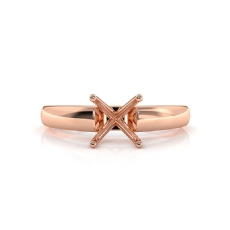 5.5g Diamond Solitaire Semi Mount Engagement Ring Cathedral Setting 14k Rose Gold