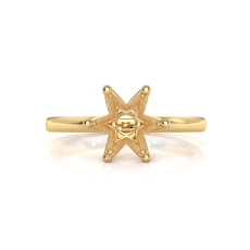 6g Diamond Solitaire Engagement Setting 18k Gold Yellow 6 Prong Semi Mount Ring