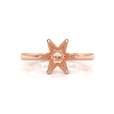 4.5g Diamond Solitaire Engagement Setting 14k Rose Gold 6 Prong Semi Mount Ring