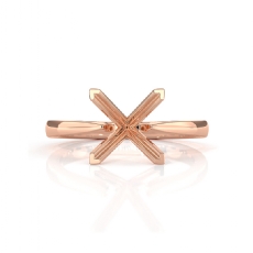 4.5g Princess SemiMount Diamond Solitaire Engagement Setting Ring 14k Rose Gold