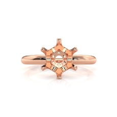 4g  Round Diamond Engagement Solitaire 6 Prong Ring Semi Mount 14k Rose Gold Setting