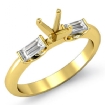 Baguette Round Diamond 3Stone Engagement Ring Setting 14k Yellow Gold 0.3Ct - javda.com 
