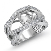 1.2Ct Diamond Engagement Ring Round Semi Mount Halo Pave Setting 18k White Gold - javda.com 