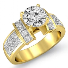 Classic Side-Stone Invisible diamond Hot Deals 18k Gold Yellow