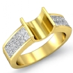0.86Ct Princess Diamond Women's Engagement Ring Invisible Setting 14k Yellow Gold Semi Mount - javda.com 