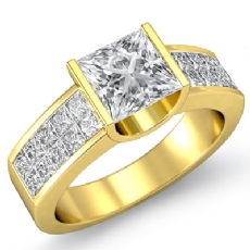 Invisible Shank Bar Setting diamond Hot Deals 18k Gold Yellow