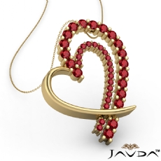 Round Diamond Heart Pendant 14k Gold Yellow  (0.68Ct. tw.)