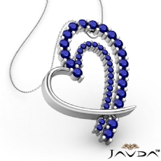 Round Diamond Fancy Heart Pendant 14K White Gold (0.68 ct tw)