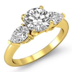 Basket Style Classic 3 Stone diamond Ring 18k Gold Yellow