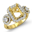 Three Stone Emerald Round Diamond Engagement Ring 14k Yellow Gold Prong Setting 1.1Ct - javda.com 