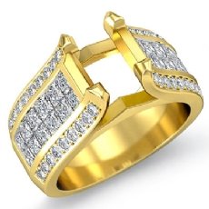 Round & Princess Diamond Engagement Invisible Setting Ring 14k Gold Yellow (1.7Ct. tw.)