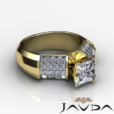 Sidestone Invisible Set diamond Ring 14k Gold Yellow