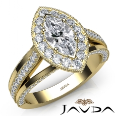 Red Carpet Style Milgrain diamond Ring 18k Gold Yellow
