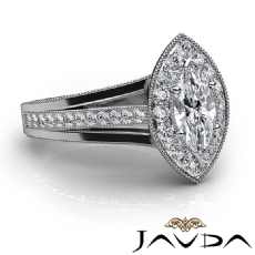 Red Carpet Style Milgrain diamond Ring 18k Gold White