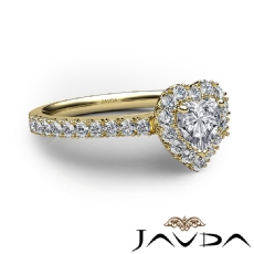 Cathedral Style French Halo diamond Ring 14k Gold Yellow