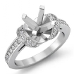 0.5Ct Antique Diamond Engagement Ring Round Semi Mount 14k White Gold Setting - javda.com 