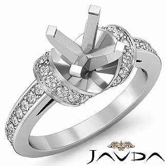 0.5Ct Antique Diamond Engagement Ring Round Semi Mount 14k Gold White Setting