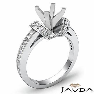 0.5Ct Antique Diamond Engagement Ring Round Semi Mount 14k Gold White Setting