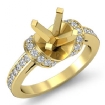 0.5Ct Antique Diamond Engagement Ring Round Semi Mount 14k Yellow Gold Setting - javda.com 
