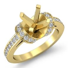 Antique Diamond Engagement Ring Round Semi Mount 14k Gold Yellow Setting (0.5Ct. tw.)