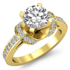 Knot Style Pave Setting diamond  18k Gold Yellow
