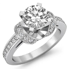 Knot Style Pave Setting diamond Ring Platinum 950