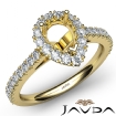 French Cut Pave Set Diamond Engagement Pear Semi Mount Ring 18k Yellow Gold 1Ct - javda.com 