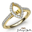 French Cut Pave Set Diamond Engagement Marquise Semi Mount Ring 18k Yellow Gold 1Ct - javda.com 