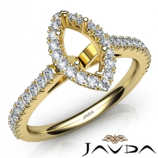 French Cut Pave Set Diamond Engagement Marquise Semi Mount Ring 14k Gold Yellow  (1Ct. tw.)