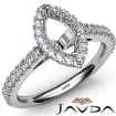French Cut Pave Set Diamond Engagement Marquise Semi Mount Ring 14k Gold White 1Ct