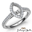French Cut Pave Set Diamond Engagement Marquise Semi Mount Ring Platinum 950 1Ct - javda.com 