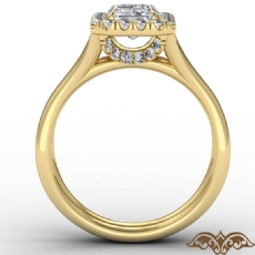 French U Cut Pave Crown halo diamond  14k Gold Yellow