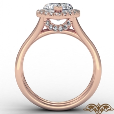 French U Cut Pave Crown halo diamond Ring 18k Rose Gold