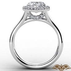 French U Cut Pave Crown halo diamond Ring 14k Gold White