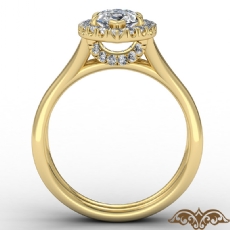 French U Cut Pave Crown halo diamond  18k Gold Yellow