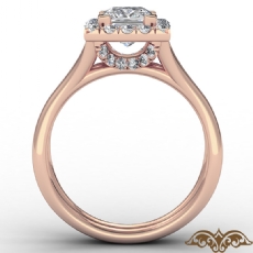 French U Cut Pave Crown halo diamond Ring 18k Rose Gold