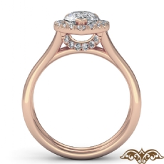 French U Cut Pave Crown halo diamond Ring 18k Rose Gold