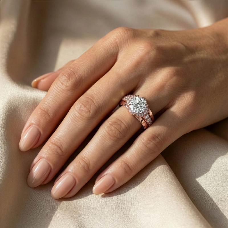  diamond Ring 18k Rose Gold