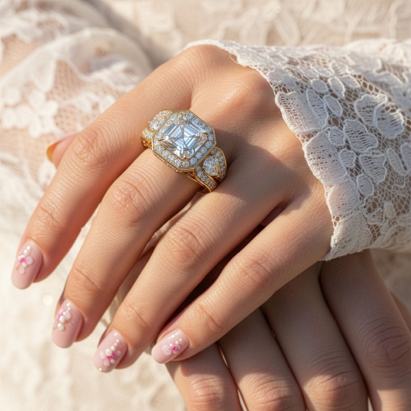  diamond Ring 18k Gold Yellow