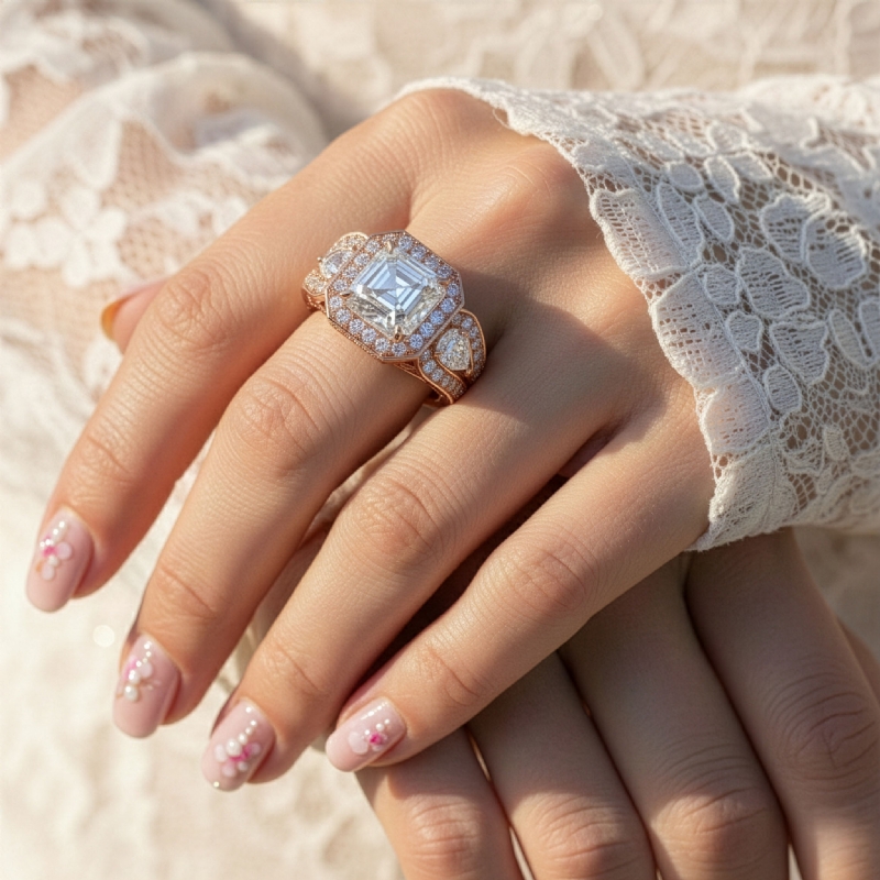  diamond Ring 14k Rose Gold