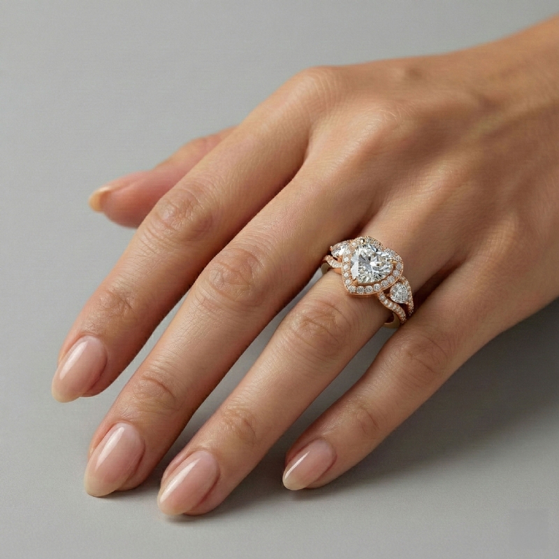  diamond Ring 18k Rose Gold