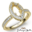 Halo Pave Set Diamond Engagement 14k Yellow Gold Marquise Semi Mount Ring 0.5Ct - javda.com 