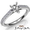 Double Prong Set Diamond Engagement Heart Semi Mount Ring 14K White Gold 0.30Ct