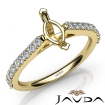 Double Prong Set Diamond Engagement Marquise Semi Mount Ring 18k Yellow Gold 0.3Ct - javda.com 