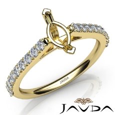 Double Prong Set Diamond Engagement Marquise Semi Mount Ring 14k Gold Yellow  (0.3Ct. tw.)