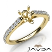 Double Prong Set Diamond Engagement Pear Semi Mount Ring 14k Yellow Gold 0.3Ct - javda.com 