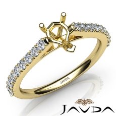 Double Prong Set Diamond Engagement Pear Semi Mount Ring 14k Gold Yellow  (0.3Ct. tw.)