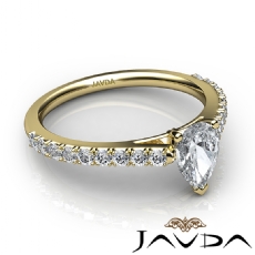 French Pave Classic Sidestone diamond Ring 14k Gold Yellow