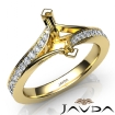 Marquise Diamond Engagement Pave Setting Semi Mount Ring 18k Yellow Gold 0.35Ct - javda.com 